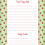 Free Printable - Cherry Meal List Free Printable - Cherry Meal List