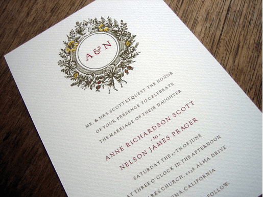 Free orange and green DIY modern wedding invitation printable template with