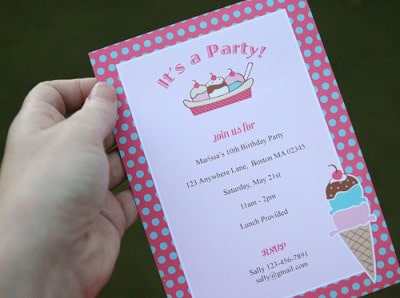 Ice Cream Party Invitation