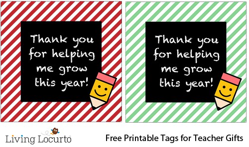 Teacher Gift Idea Free Printable Tags