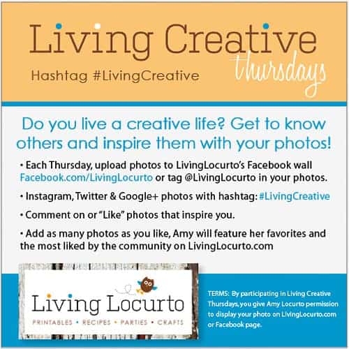 Living Creative Thursdays with Amy at LivingLocurto.com #LivingCreative Living Creative Thursdays with Amy at LivingLocurto.com #LivingCreative