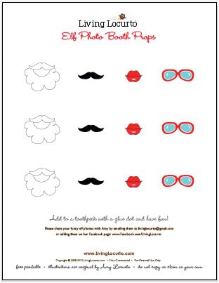 Elf on the Shelf - Mini Photo Props. Free Printable by Amy Locurto at LivingLocurto.com Elf on the Shelf - Mini Photo Props | Free Party Printables by Amy Locurto | Living Locurto