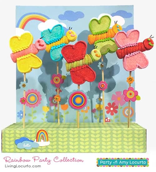 Rainbow Party Butterfly Marshmallow Pops. By The Marshmallow Studio for LivingLocurto.com Rainbow Party Butterfly Marshmallow Pops. By The Marshmallow Studio for Living Locurto