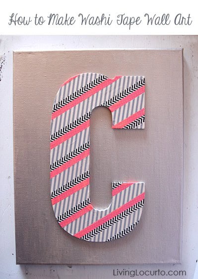 How to make washi tape wall art. Easy craft idea by Amy at LivingLocurto.com