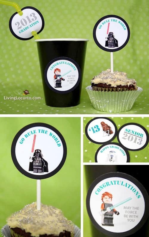Star Wars Graduation Free Party Printables via LivingLocurto.com #legos #starwars #party Star Wars Legos Graduation - Free Party Printables - Gift Tags - Living Locurto