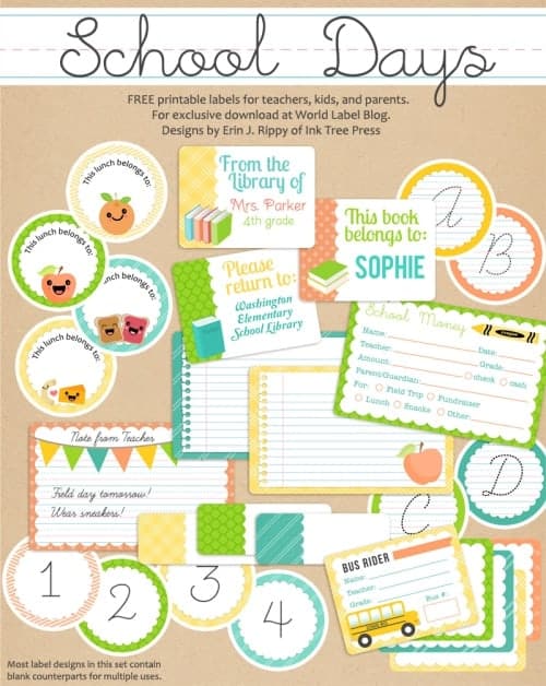 Free Printable School Days Printables & Labels Free Printable School Days Printables & Labels