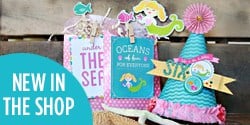 NEW ~ Mermaid Party with Amy Locurto Collection Mermaid Party with Amy Locurto Collection | Scrapbooking | Stickers | Party Supplies | Living Locurto for Pebbles Inc.