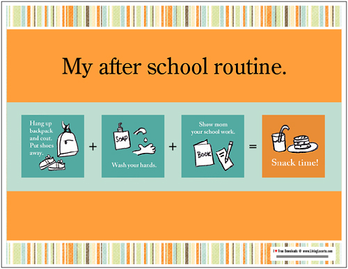 school routine chart