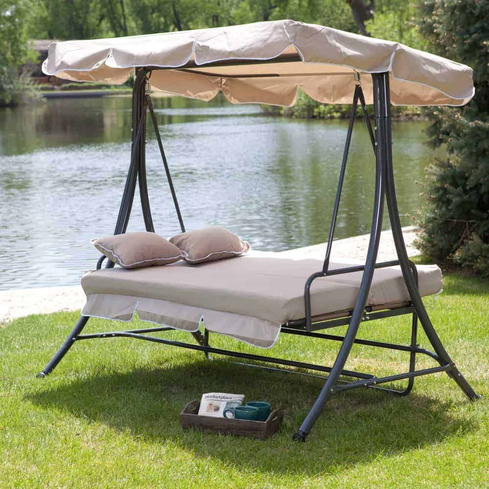Portable patio bed. Outdoor home decorating ideas. 15 Beautiful Hanging Swing Beds - Portable patio bed. Outdoor home decorating ideas.