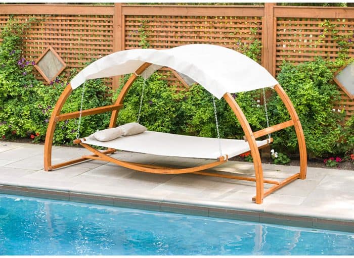 15 Beautiful Hanging Swing Beds - hammock bed with shade canopy