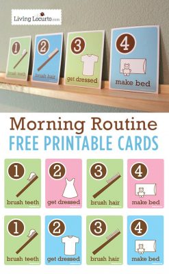 Kids Morning Routine Free Printable Flash Cards