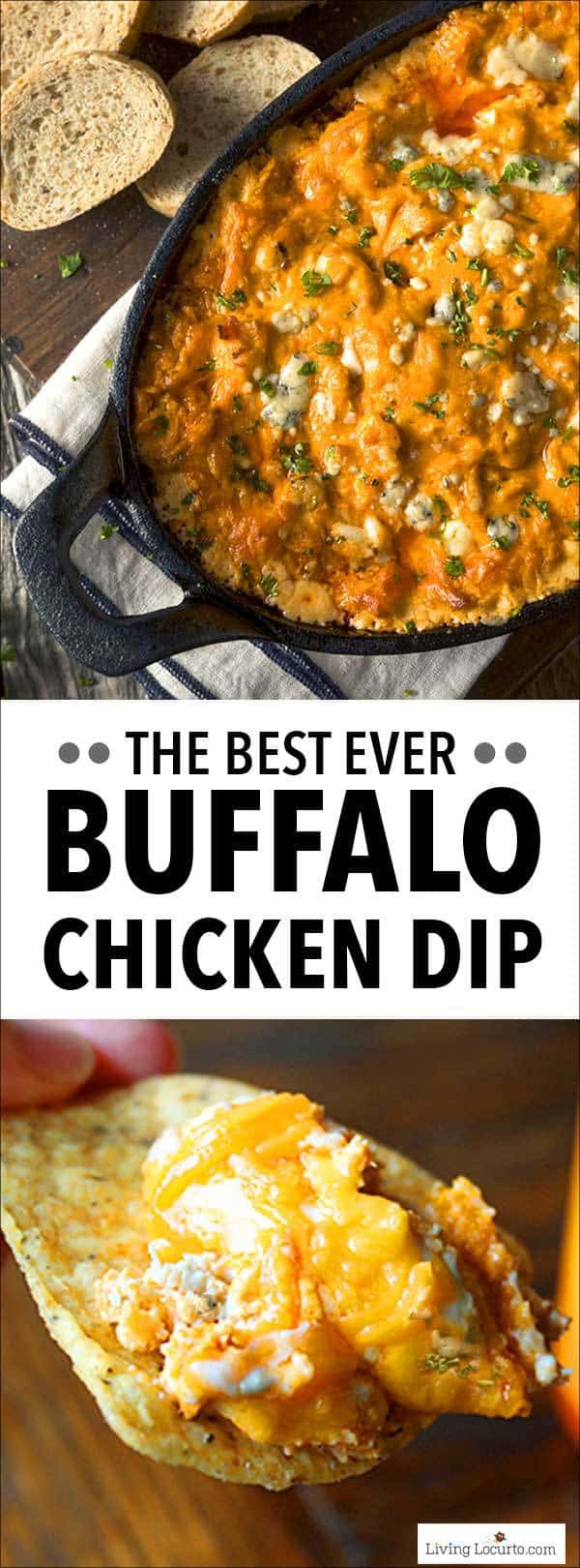 Buffalo Chicken Dip is a creamy hot wings and cheese dip recipe packed full flavor! Serve this appetizer recipe at any party and watch it disappear like magic!