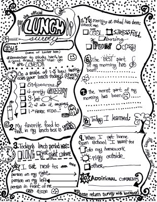 Free Printable - Lunch Survey for Kids