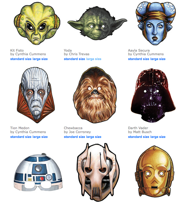 Printable Star Wars Mask
