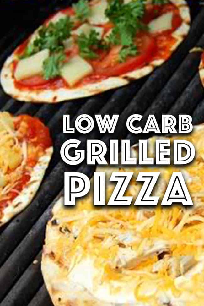 Low Carb Grilled Pizza Recipe. How to make thin and crispy low fat grilled pizza with flour tortillas! A great summer recipe idea for a barbecue and outdoor party. 