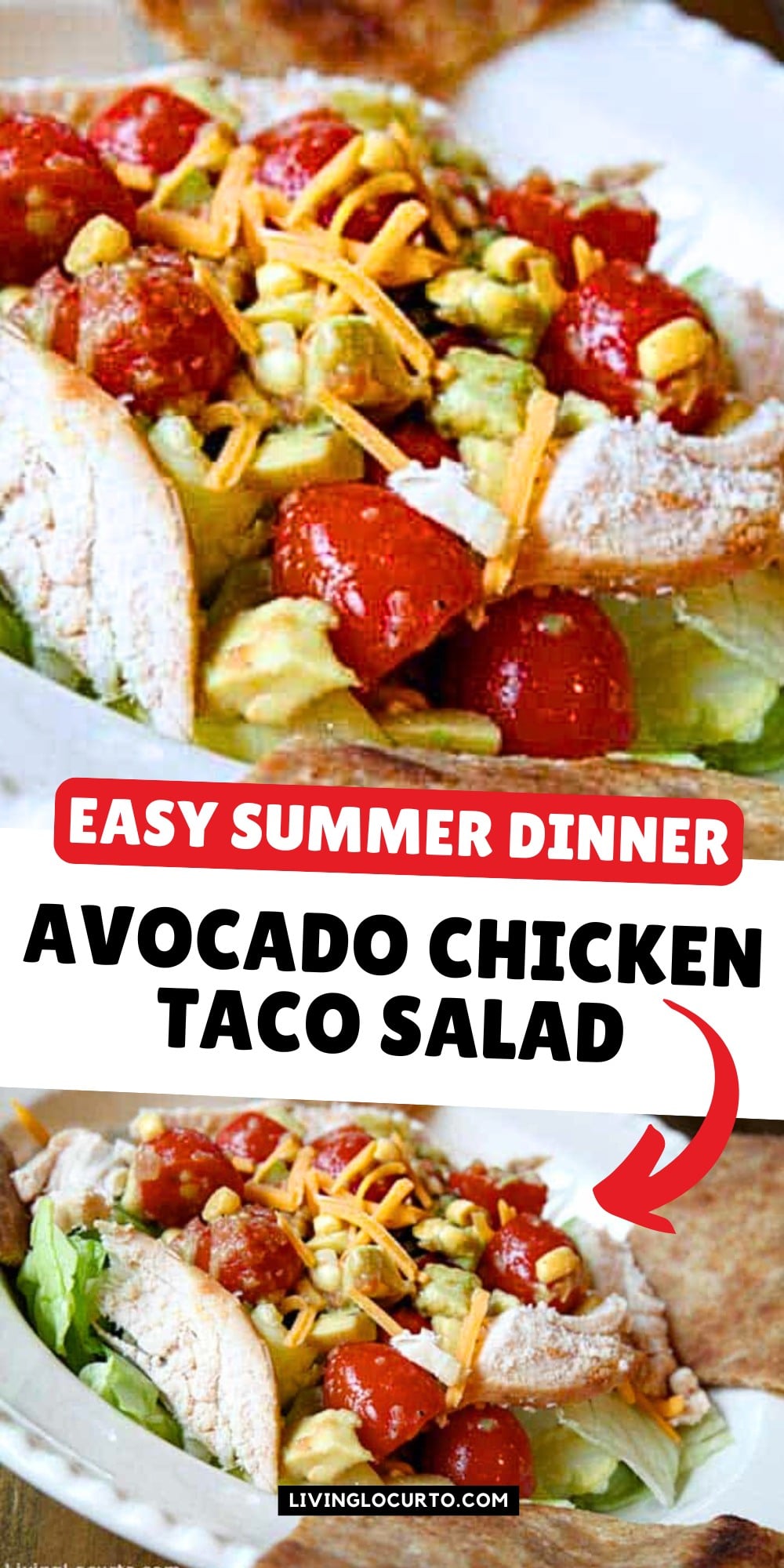 Avocado Chicken Taco Salad 1 AVOCADO CHICKEN TACO SALAD