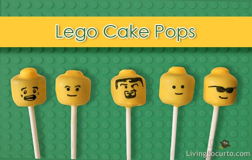 How to make DIY Lego Cake Pops and Lego Marshmallow Pops. Easy Recipe idea for a LEGO Birthday Party. Kids will love these edible minifigures.