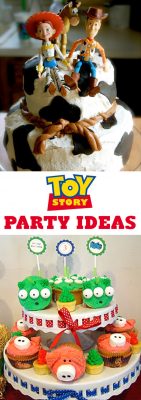 Toy Story Party ideas! Disney Birthday Party Ideas for kids. Cute Woody, Buzz Light Year and the gang themed cakes, cookies, cupcakes, free party printables, party favors, crafts and kid games! LivingLocurto.com
