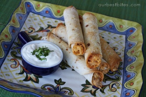 Baked Creamy Chicken Taquitos - Free Meal Plan | Recipes by Our Best Bites for Living Locurto