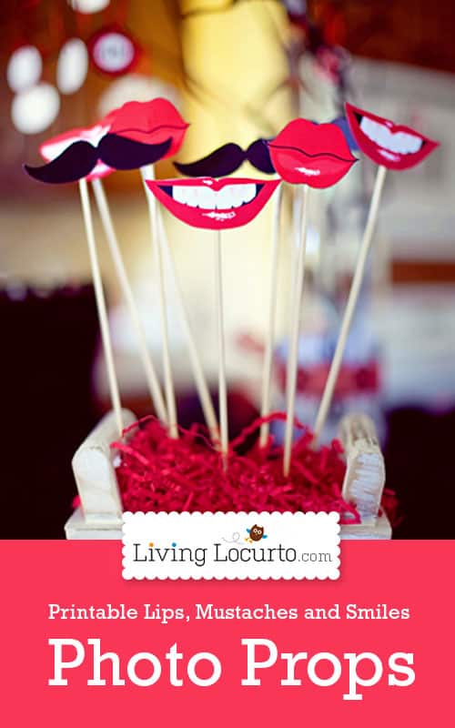 Free Printable Lips and Mustache Photo Props