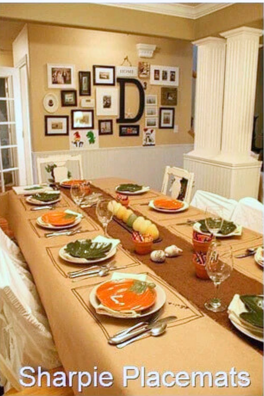 sharpie placemats thanksgiving table decor