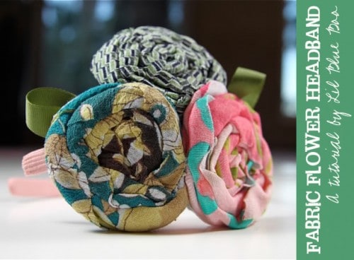 fabric flower headband - How to Make Fabric Flowers – 7 Easy No Sew Tutorials featured on Living Locurto