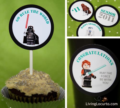 Star Wars Legos Free Printable Graduation Party Tags