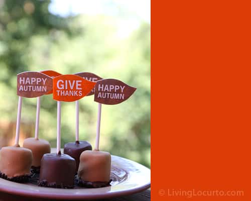 Happy Autumn Dessert Flags - Party Printable by LivingLocurto.com