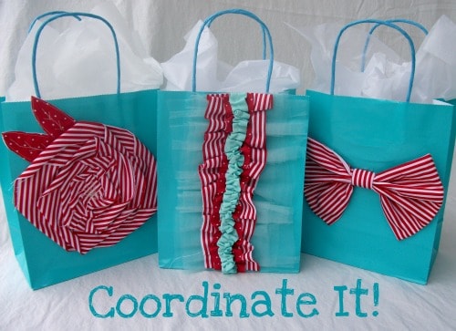 Fabric Embellished Gift Bags {Easy Sew Craft}