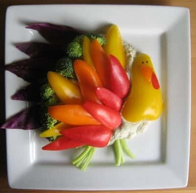 10 Creative Vegetable Trays & Veggie Platters - Thanksgiving Turkey Vegetable Tray 