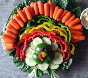 10 Creative Vegetable Trays & Veggie Platters - Thanksgiving Turkey Vegetable Tray 