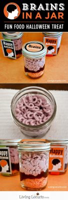 Brains in a Jar Cupcakes. Fun Halloween Party Recipe! LivingLocurto.com