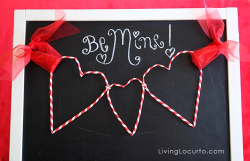 Paper Straw Heart Garland - Cute Valentines Day DIY Craft Tutorial. LivingLocurto.com