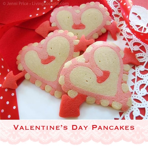 Valentines Day Heart Pancakes Tutorial - Free Printable Instructions