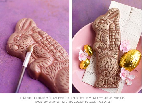 Chocolate Bunny Edible Craft Matthew Mead & Free Printable Easter Tags by Living Locurto