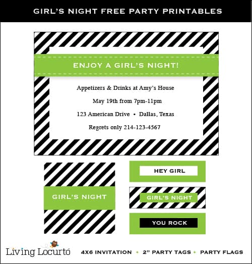 Girls Night Free Party Printables
