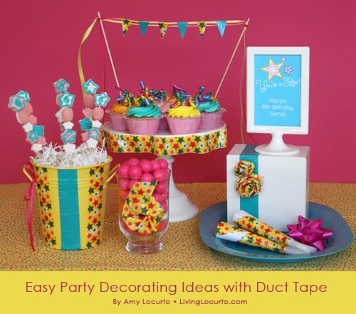 Party Ideas - Decorating with Duct Tape by Amy Locurto - LivingLocurto.com
