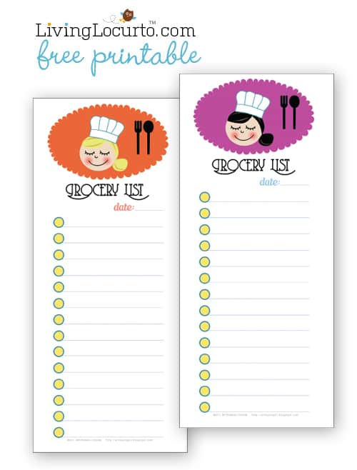 free printable grocery shopping lists living locurto