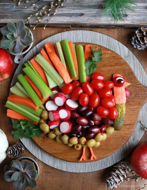 Turkey Vegetable Tray for Thanksgiving Dinner