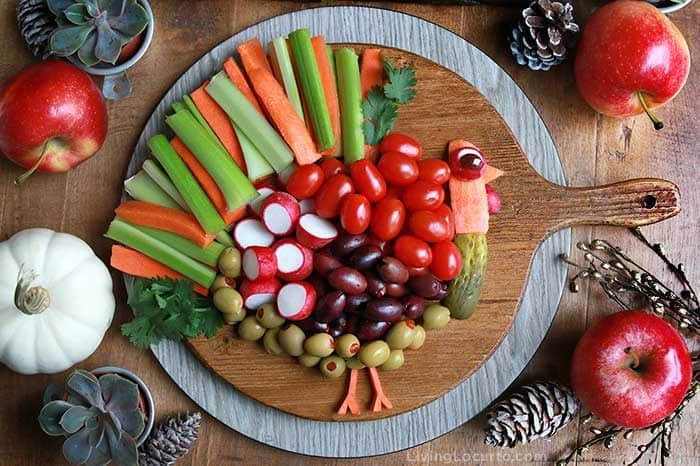 Easy Turkey Vegetable Tray recipe for Thanksgiving dinner. By Living Locurto