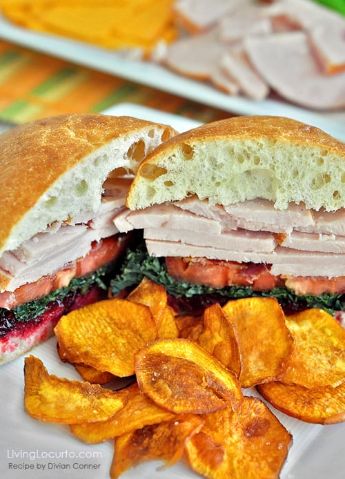 Roasted Turkey Sandwich with Kale and Cranberry Chipotle Lime Sauce Recipe | Living Locurto