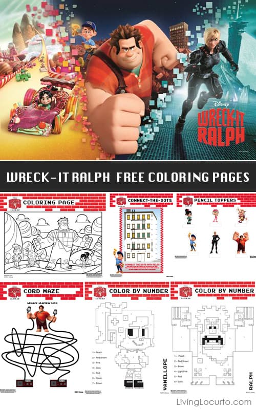 Wreck-It Ralph Free Printable Activity & Coloring Sheets - Disney - Living Locurto Party