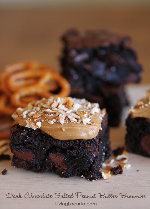 Dark Chocolate Salted Peanut Butter Brownies | Living Locurto | Easy Recipe