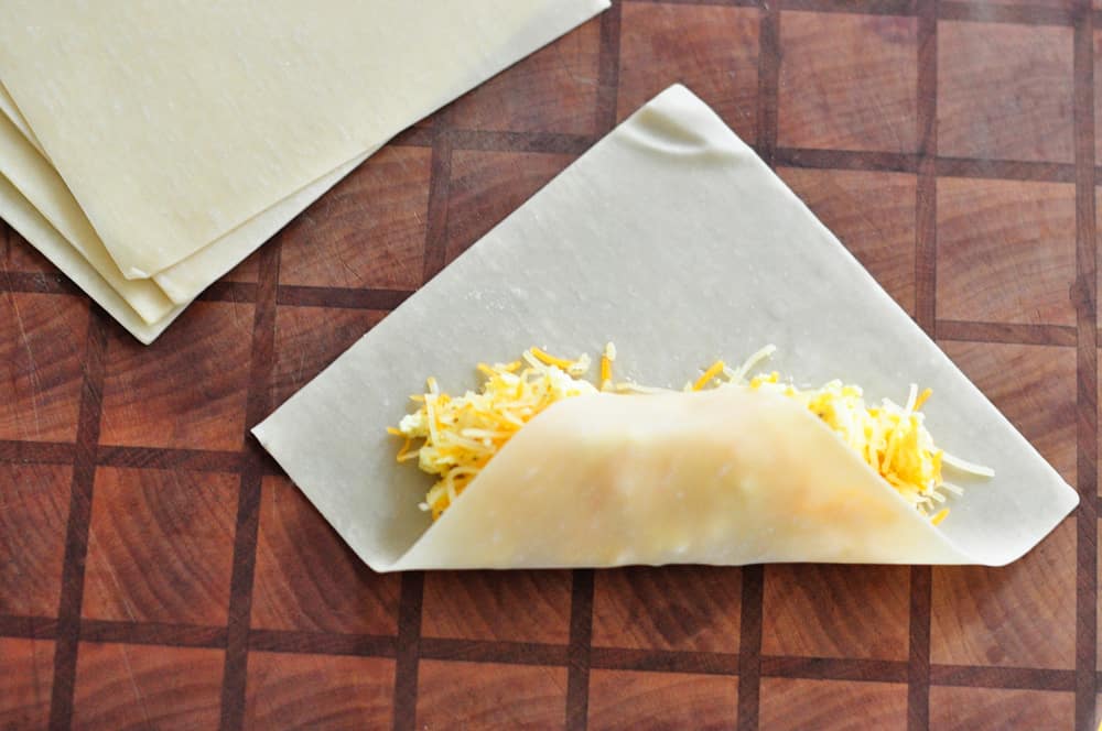 Scrambled Egg & Cheese Egg Rolls with Sausage Gravy