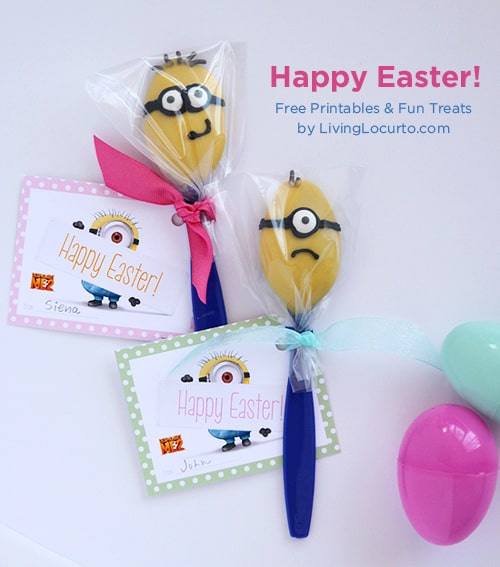 Despicable Me 2 Minion Candy Spoons | Easter Fun Food Idea | Free Printables Living Locurto | Party Idea