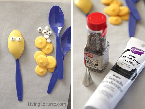 Easy Minion Dessert with Easter Printables - Minion Candy Spoons