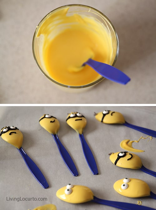 Easy Minion Dessert with Easter Printables - Minion Candy Spoons