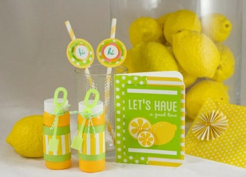 Cute Lemon and Pool party favors with Party with Amy Locurto - Scrapbook & Party Designs 