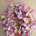 spring wreath made with napkins