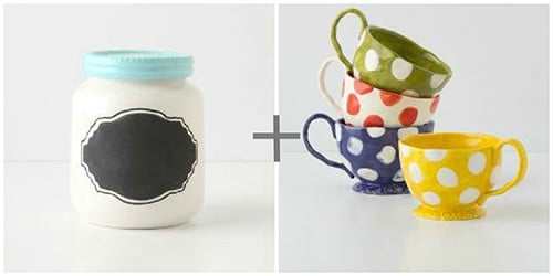 Anthropologie Mashup! Repurpose Glass Jars. A DIY Craft by Parties with Pennies for LivingLocurto.com Anthropologie Mashup! Repurpose Glass Jars. A DIY Craft by Parties with Pennies for LivingLocurto.com
